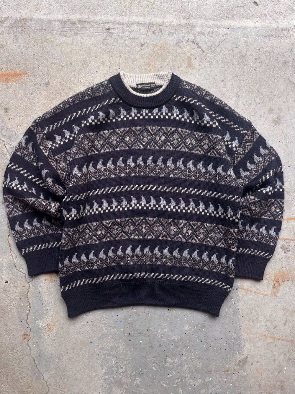 Vintage St Michael Fair Isle Knit Sweater Made in UK